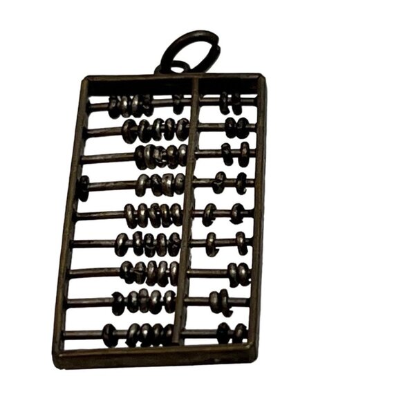 Miniature Metal Abacus Pendant Charm 1 Inch - Picture 1 of 3